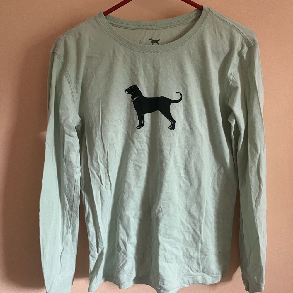 The Black Dog Mint Long Sleeve Shirt with Black Silhouette